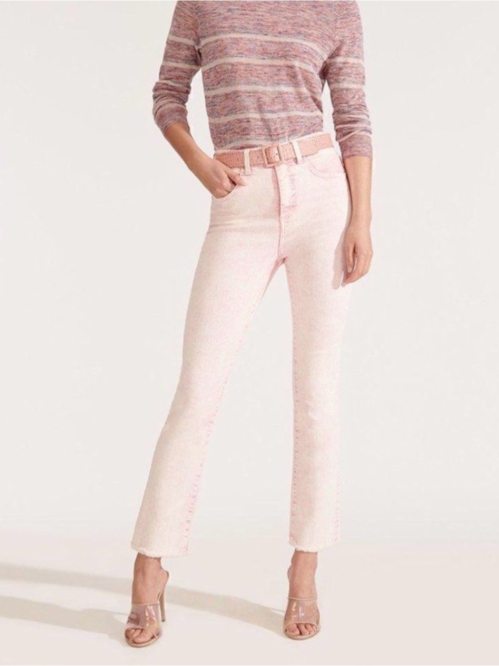 VERONICA BEARD Carly Kick Flare High Rise Jeans Pale Pink 27/4